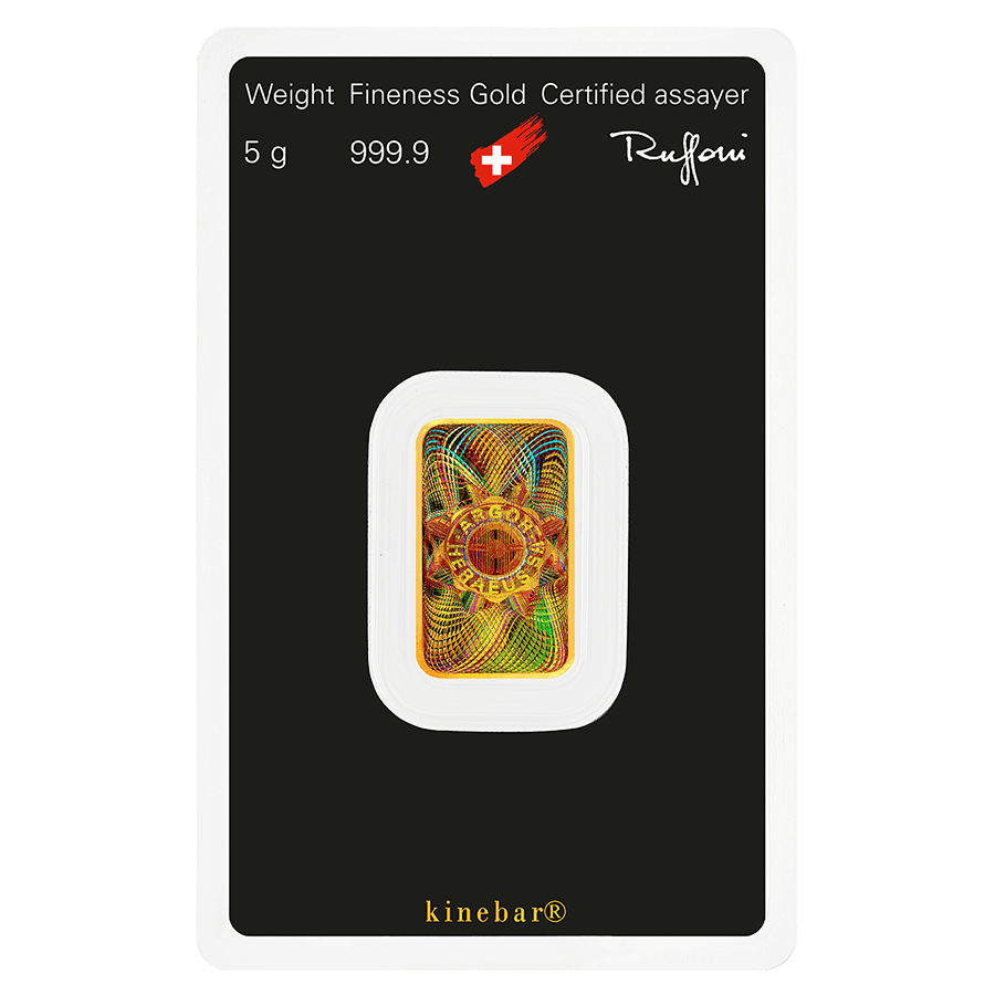 5 gram Gold Bar - Argor-Heraeus - Kinebar series thumbnail 2
