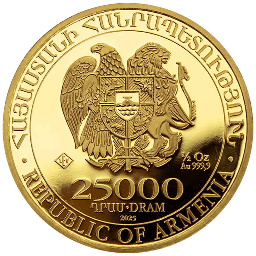 1/2 ounce Gold Coin - Armenia Noah's Ark 2025 thumbnail 2