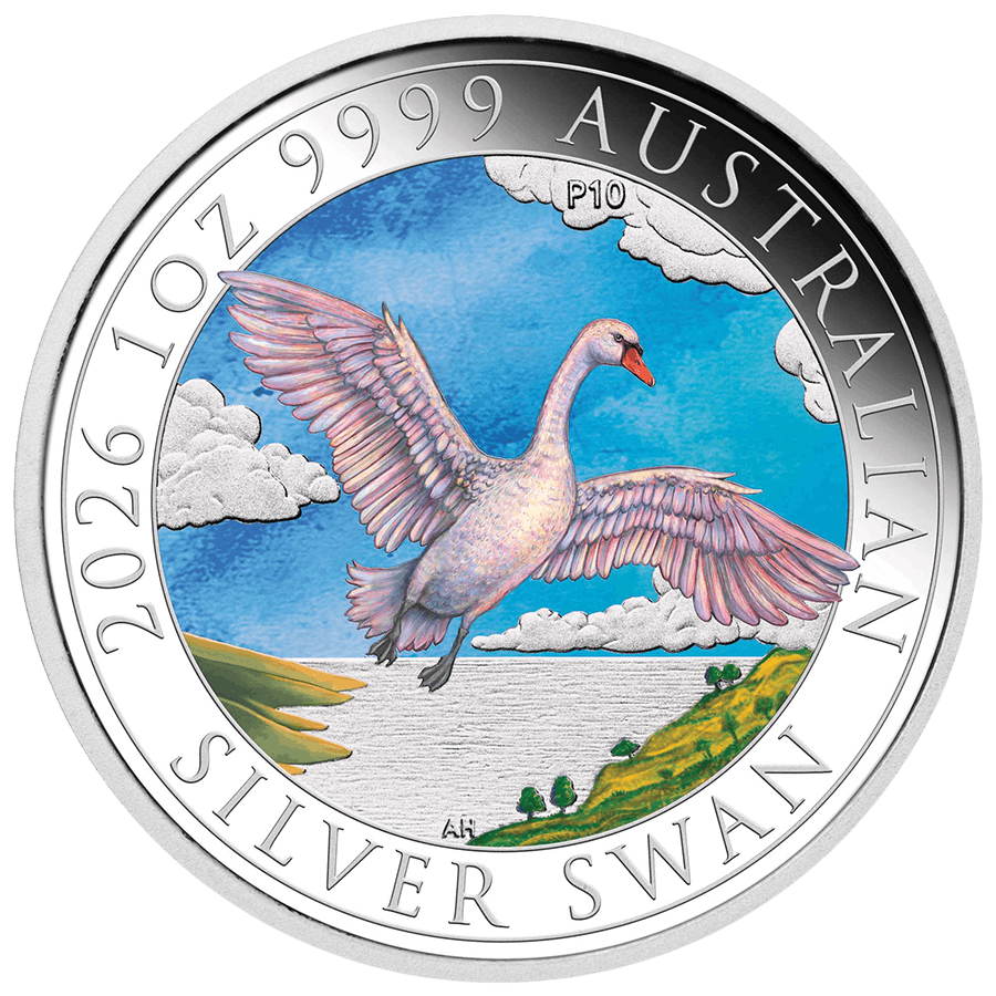 1 ounce Silver Coin - Australian Swan 2026 Coloured — photo 1