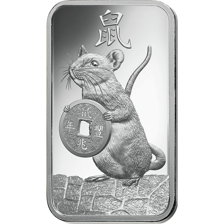 1 ounce Silver Bar - PAMP Suisse Lunar Rat thumbnail 3