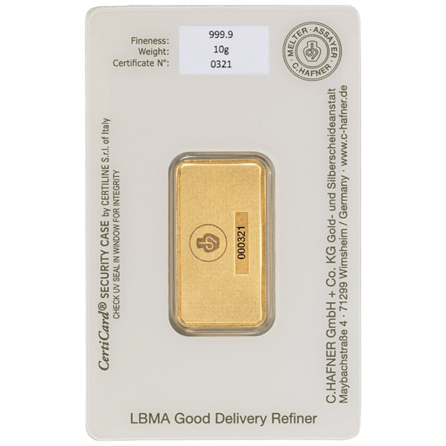 10 gram Gold Bar - C. Hafner  thumbnail 2