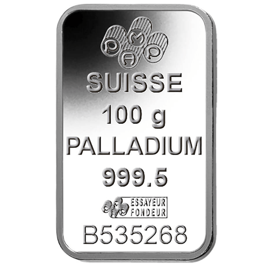 100 gram Fine Palladium Bar 999.5 - PAMP Suisse Lady Fortuna thumbnail 4