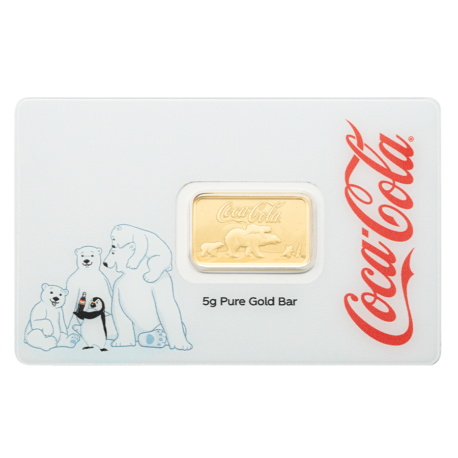 5 gram Gold Bar - Coca Cola Holiday Polar Bear — photo 1