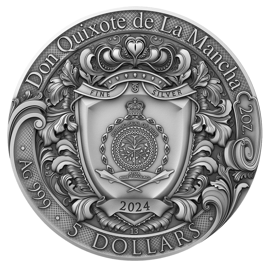 2 ounce Silver Coin - Don Quixote De La Manche thumbnail 2