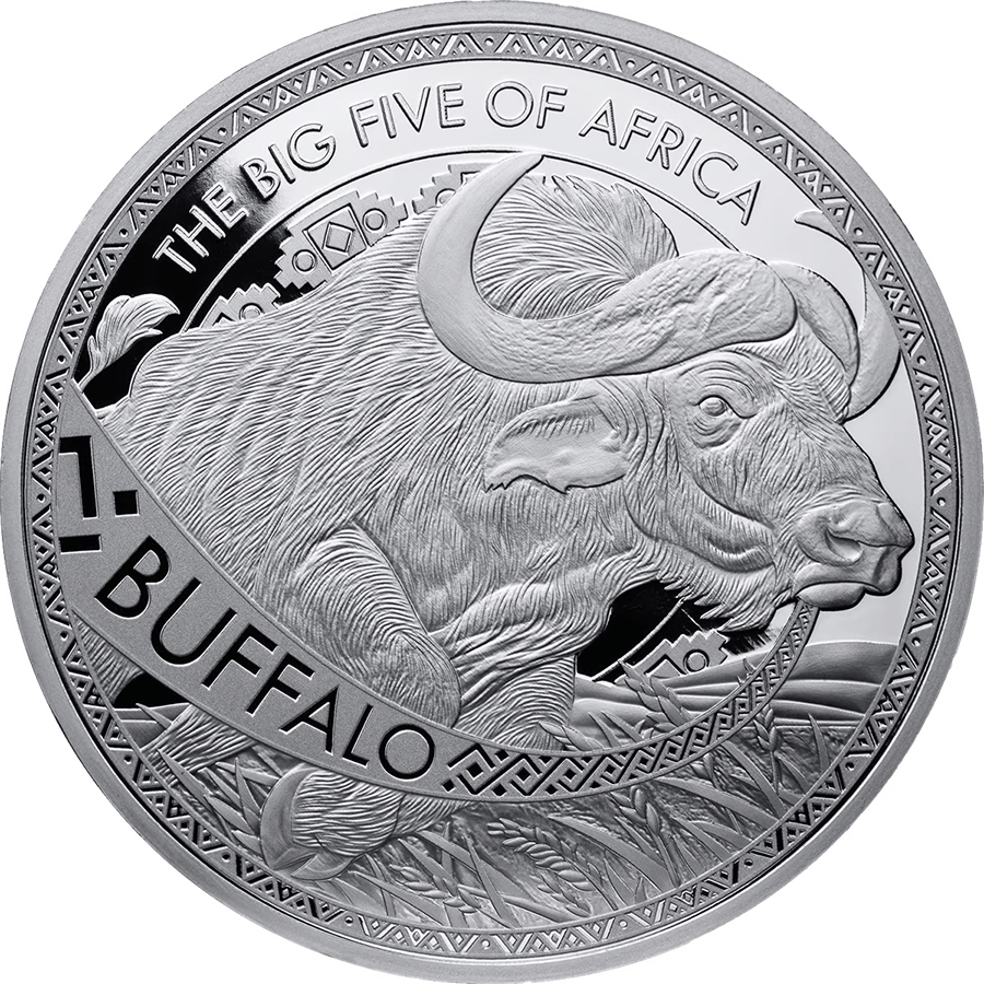 5x1 ounce Silver Coin Set - Big Five of Africa 2025 Proof Like thumbnail 2