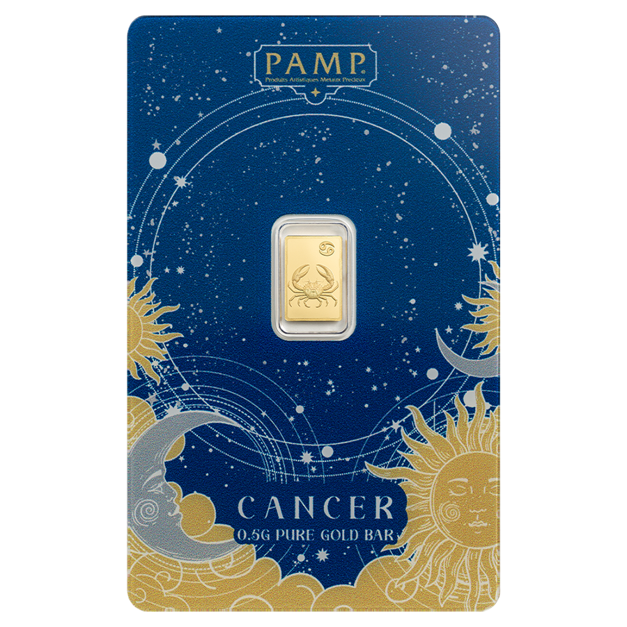 0.5 gram Gold Bar - Zodiac Cancer - 1