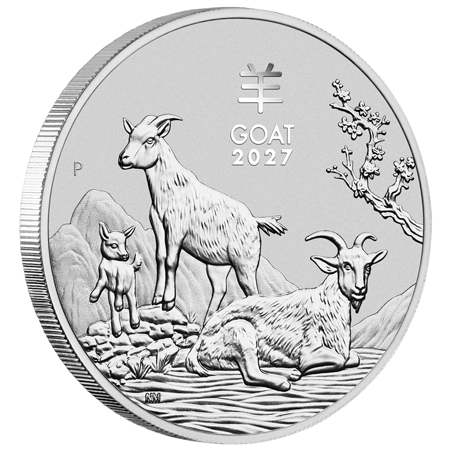 2 ounce Silver Coin - Australian Lunar Goat 2027 thumbnail 3