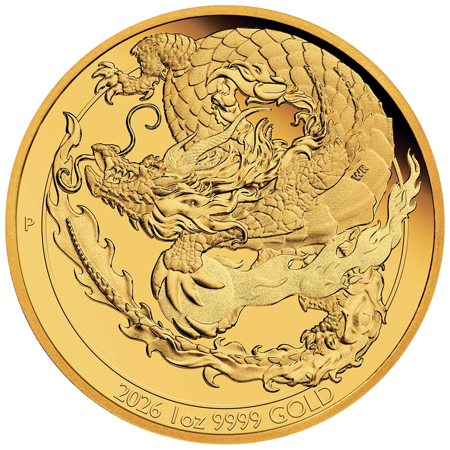 1 ounce Gold Coin - Perth Mint Dragon Proof - 1