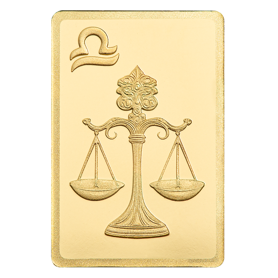 0.5 gram Gold Bar - Zodiac Libra thumbnail 3
