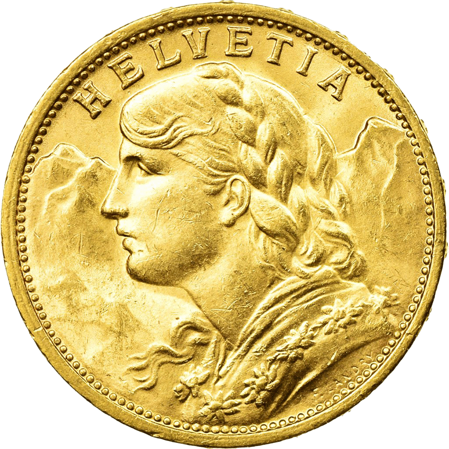 1912 Helvetia Vreneli  Gold Coin - 20 Swiss Francs — photo 1