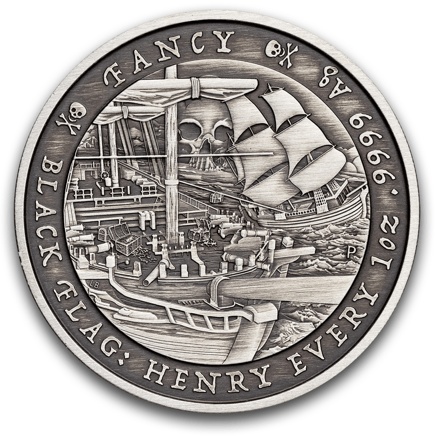 1 ounce Silver Coin - Black Flag The Fancy Antiqued 2023 — photo 1