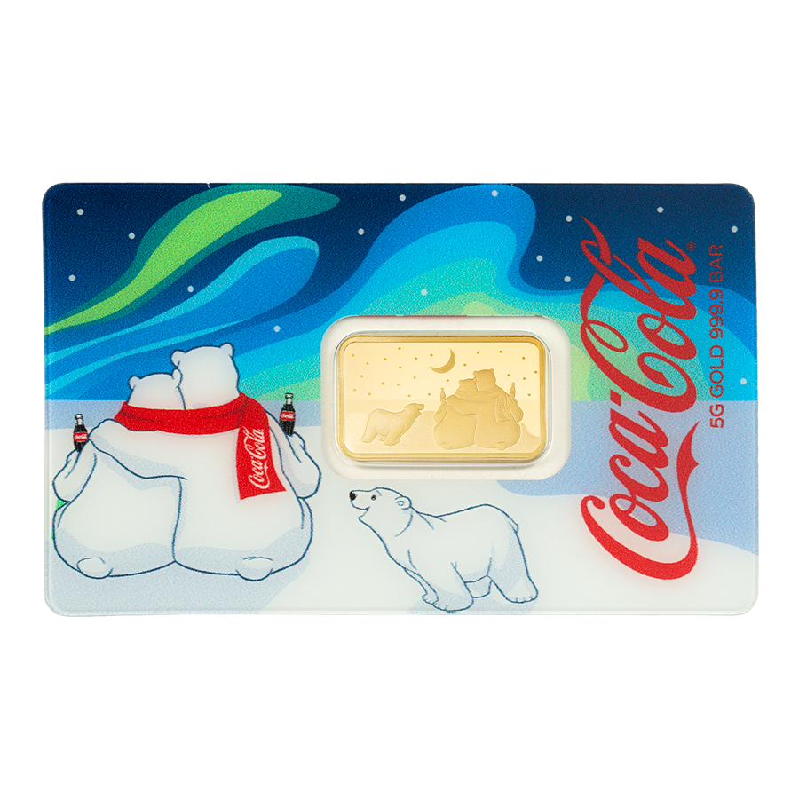 5 gram Gold Bar - Coca Cola Polar Bears — photo 1