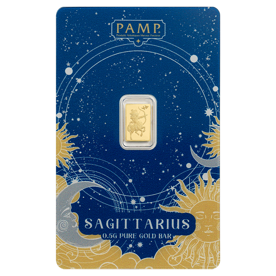 0.5 gram Gold Bar - Zodiac Sagittarius — photo 1