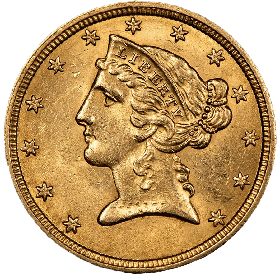5 US Dollars Gold Coin - Liberty Half Eagle Mixed Years — photo 1