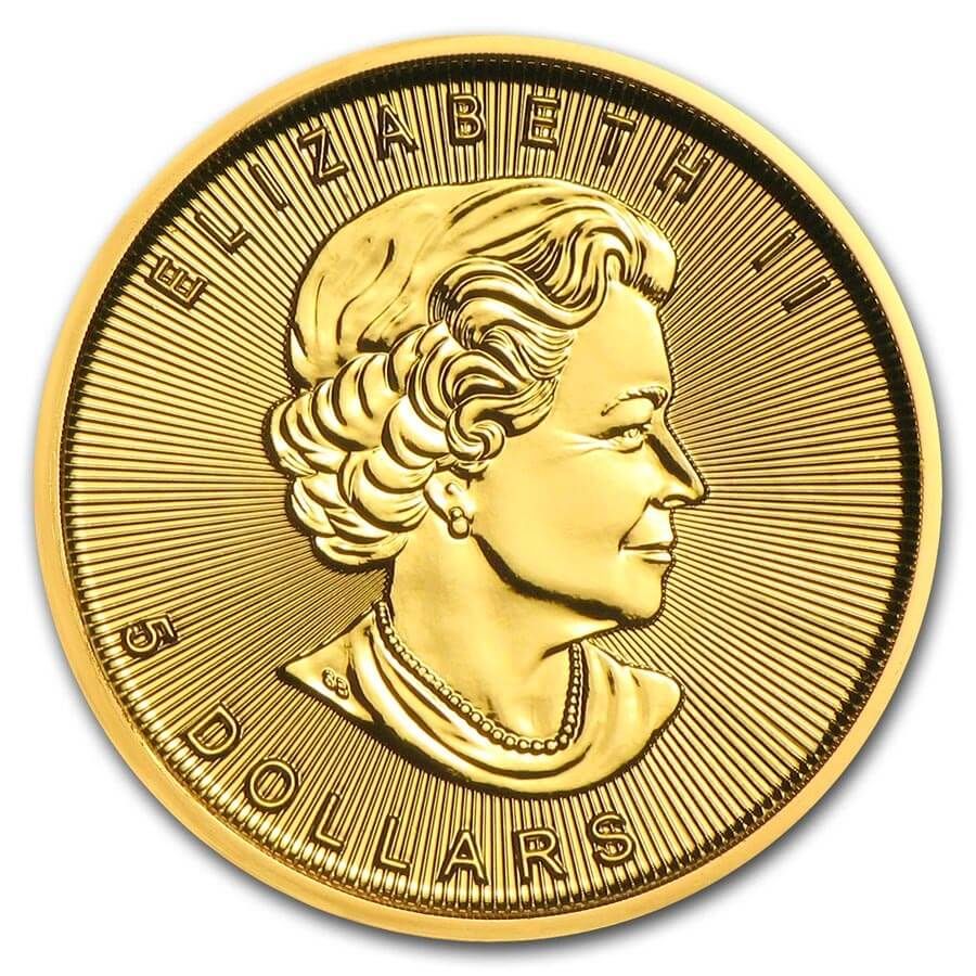 1/10 ounce Gold Coin - Maple Leaf BU - Mixed Years thumbnail 2