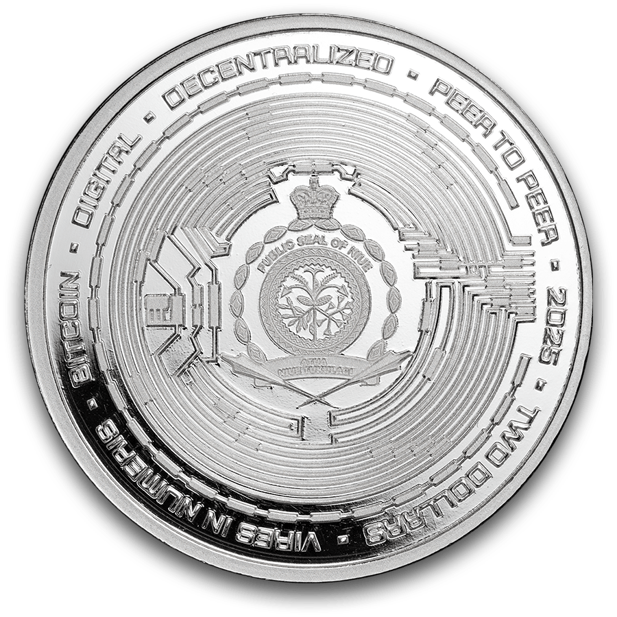 1 ounce Silver Coin - 2025 Bitcoin Colorized thumbnail 2