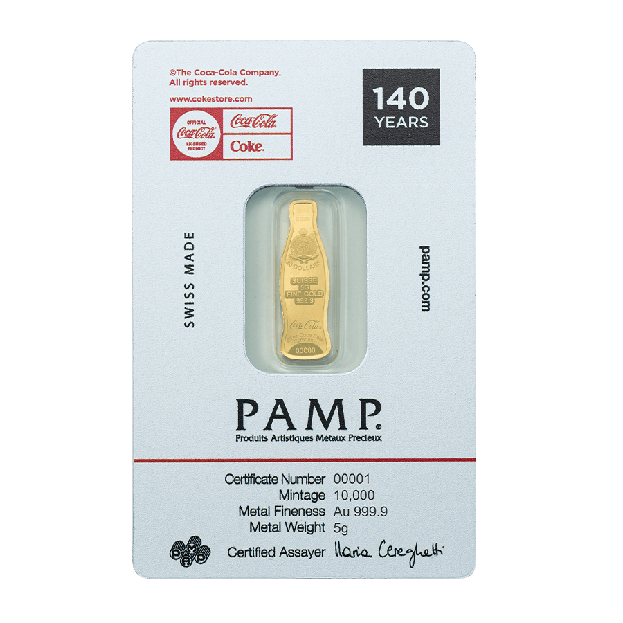 5 gram Gold Bar - Coca-Cola® 140th Anniversary thumbnail 2