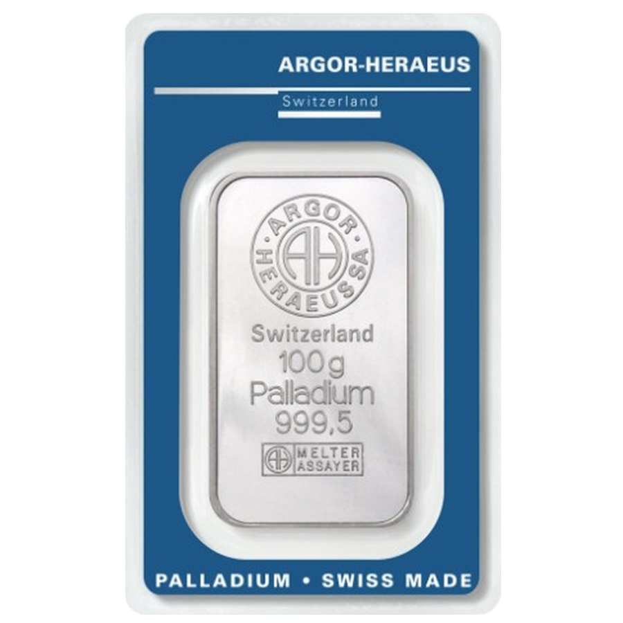100 gram Palladium Bar - Argor-Heraeus — photo 1