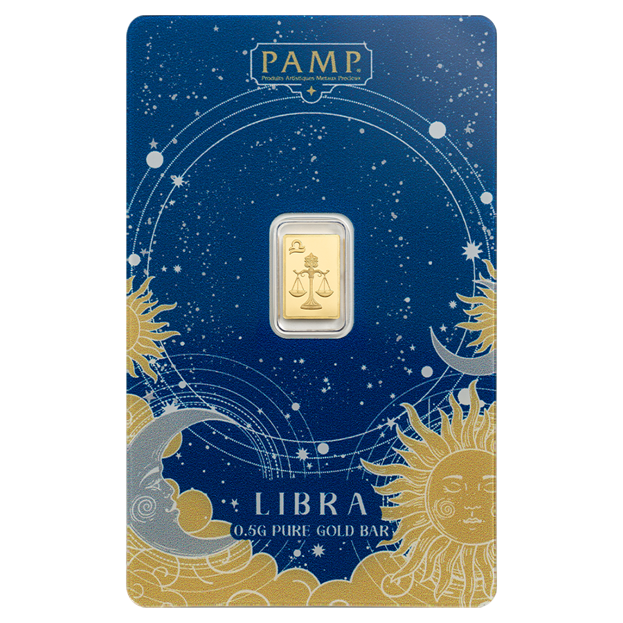 0.5 gram Gold Bar - Zodiac Libra - 1