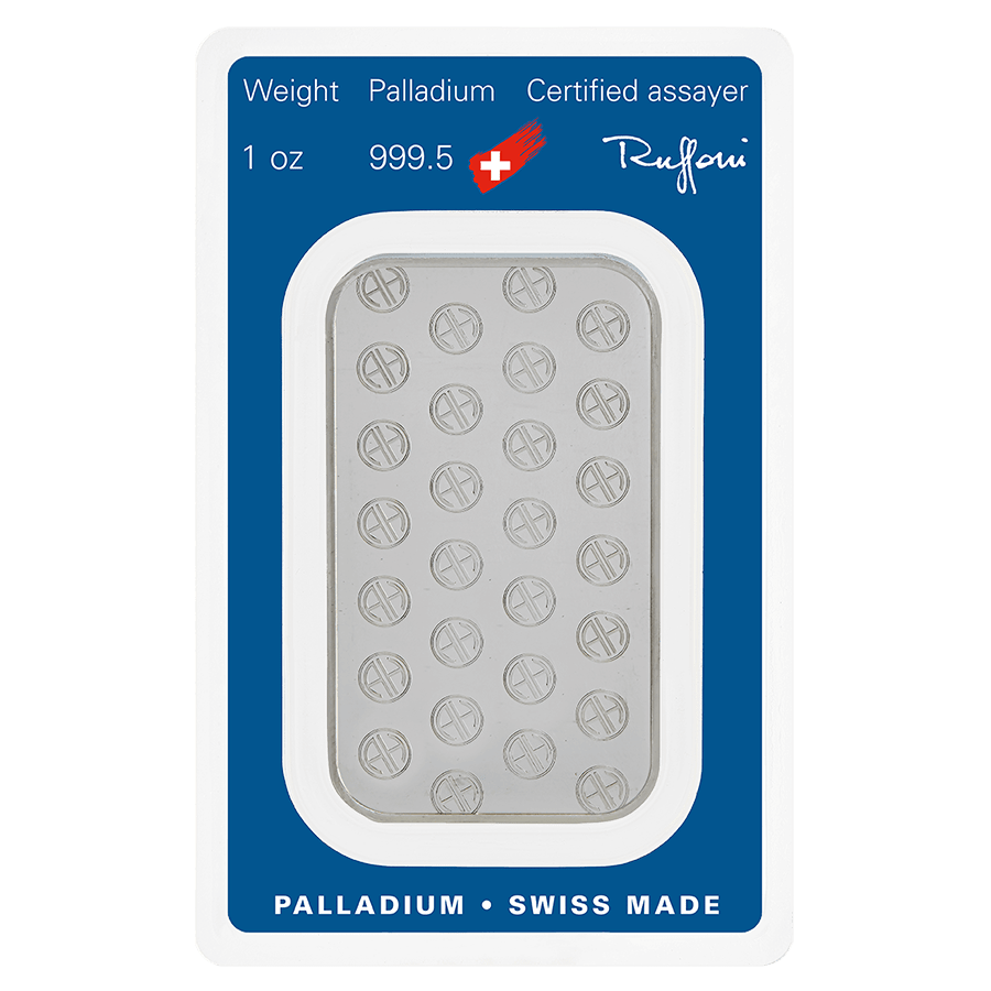 1 ounce Palladium Bar - Argor-Heraeus thumbnail 2