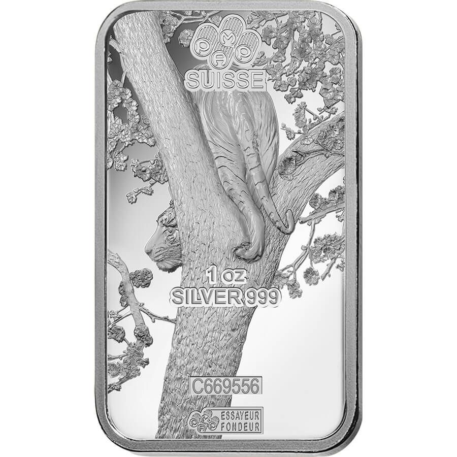 1 ounce Silver Bar - PAMP Suisse Lunar Tiger thumbnail 4