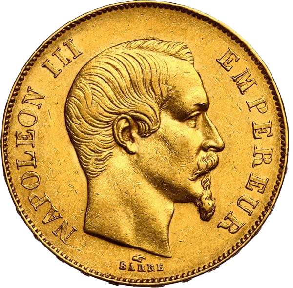 50 Francs Gold Coin - Napoleon III Tête Nue 1855 A Paris — photo 1