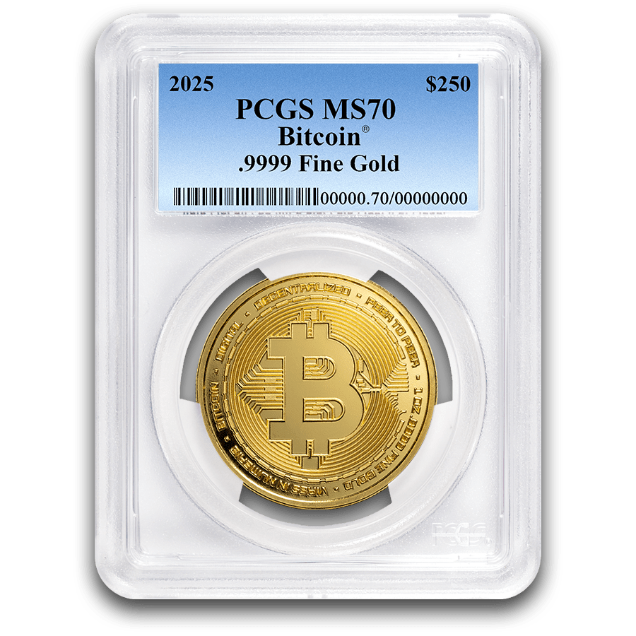 1 ounce Gold Coin - MS-70 PCGS - 2025 Bitcoin — photo 1