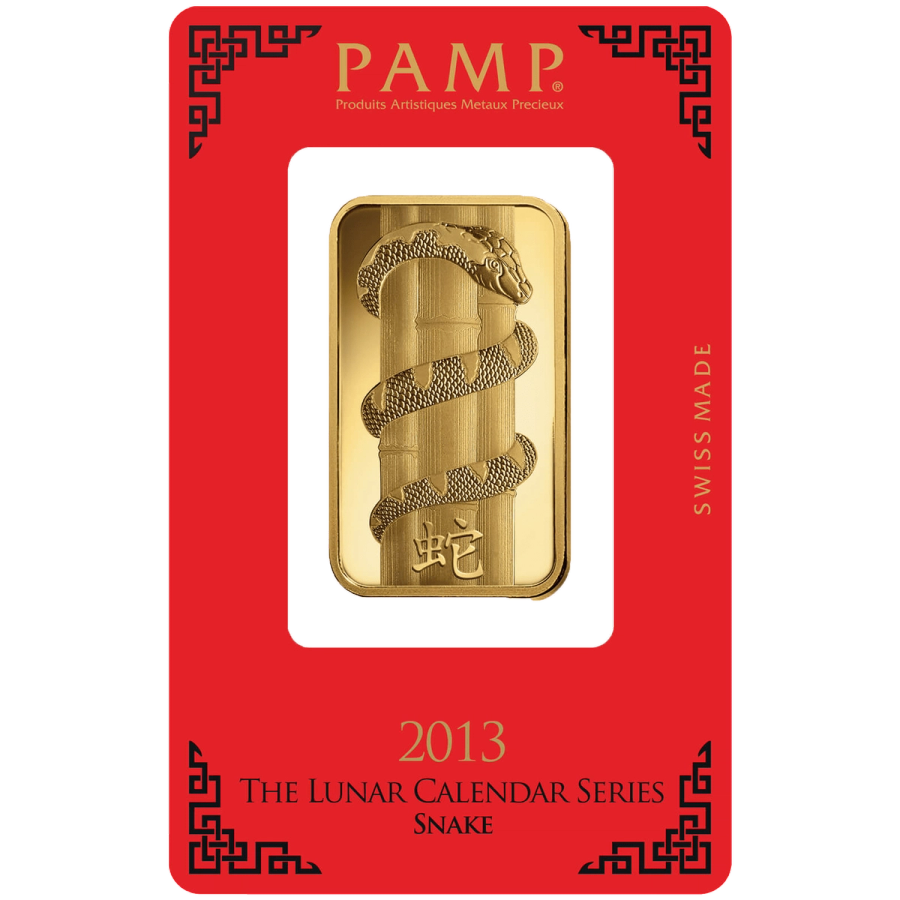 1 ounce Gold Bar - PAMP Suisse Lunar Snake — photo 1