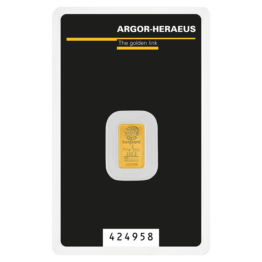 1 gram Gold Bar - Argor-Heraeus