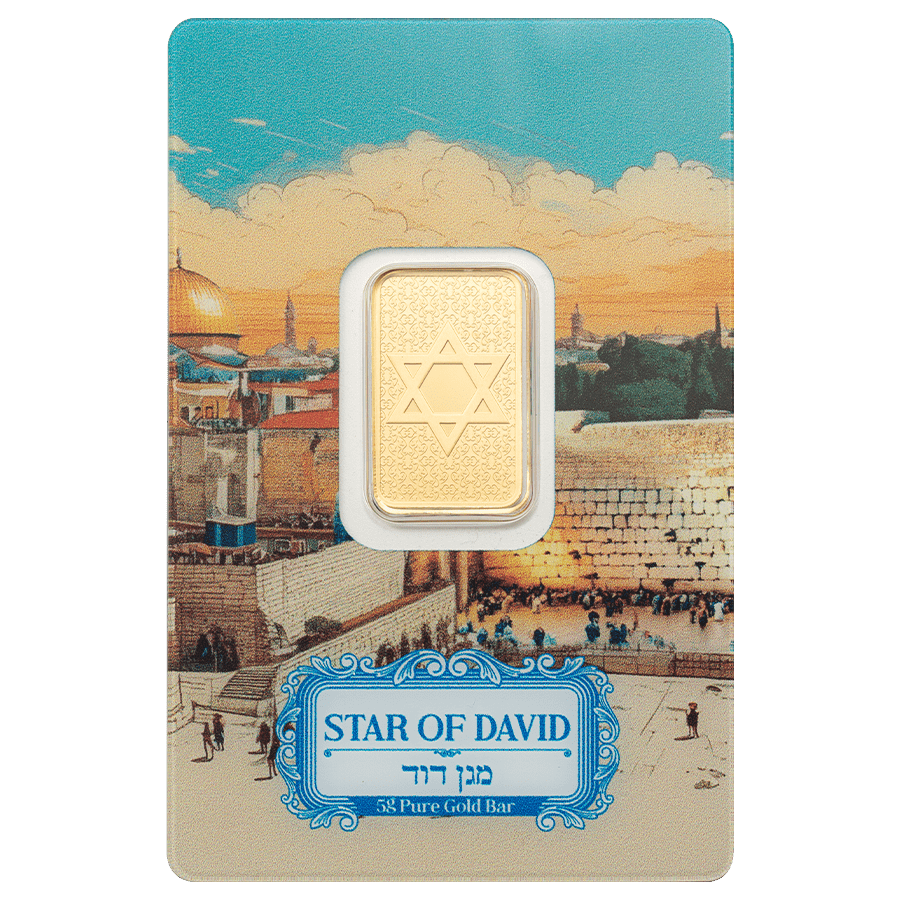 5 gram Gold Bar - Star of David — photo 1