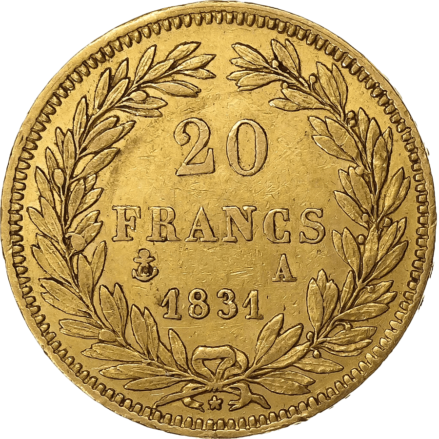 20 French Francs Gold Coin - 1830-1848 Francs Louis Philippe thumbnail 2
