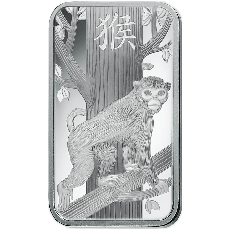 1 ounce Silver Bar- PAMP Suisse Lunar Monkey thumbnail 3