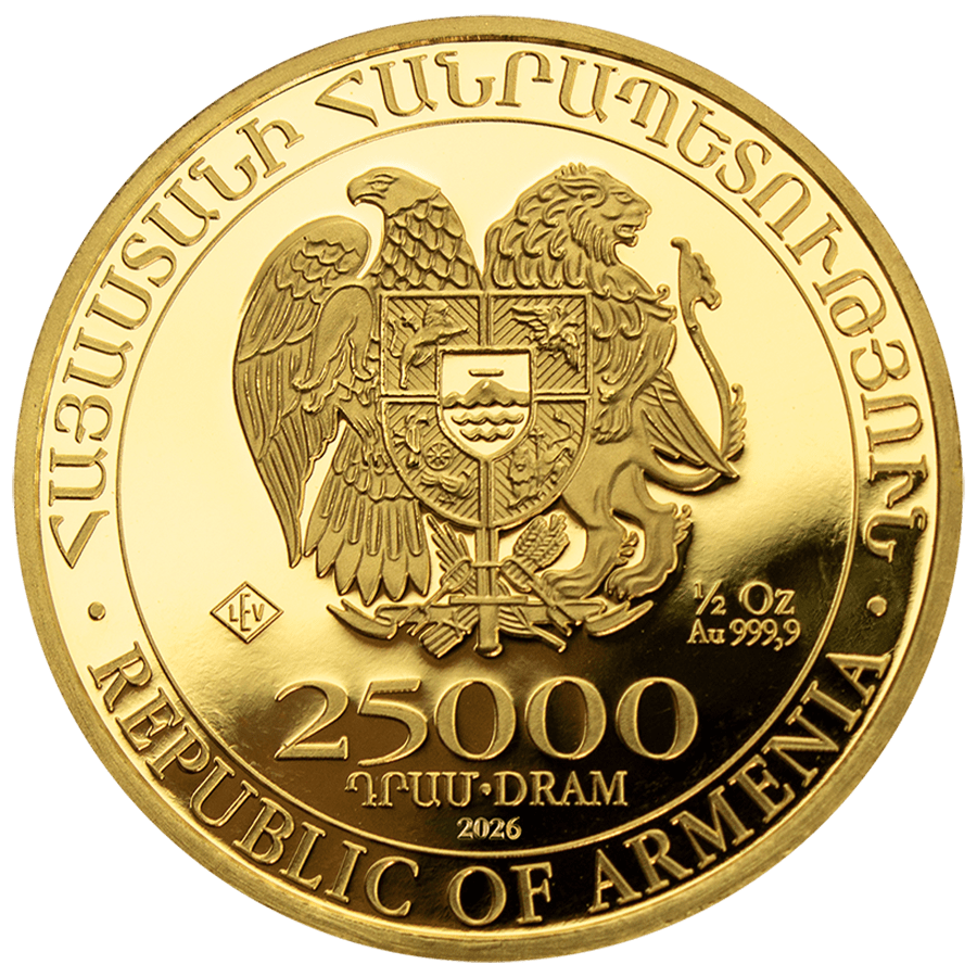 1/2 ounce Gold Coin - Armenia Noah's Ark 2026 thumbnail 4